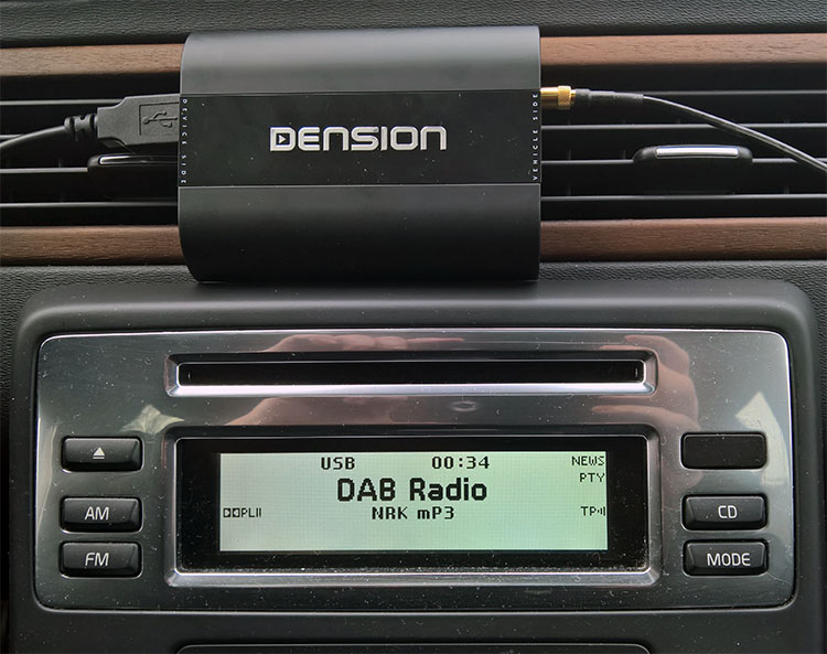 LØSNING: DAB-radio i Volvo V70/XC70/S80/XC90 via USB med Dension DAB+U Gen3