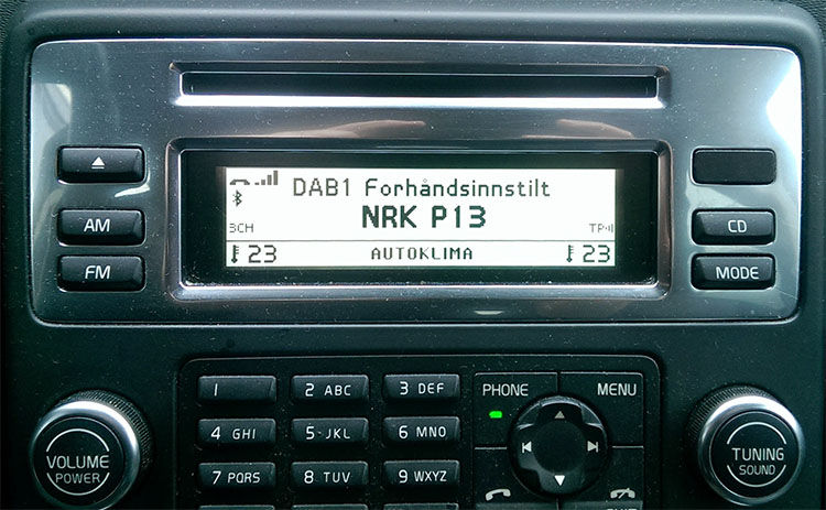 Status for vellykkede installasjoner av original DAB-radio i V70/XC70